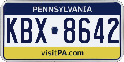 PA license plate KBX8642