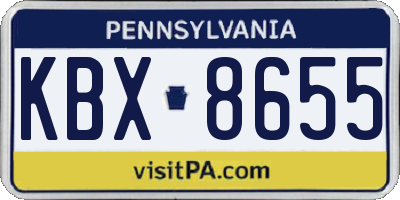 PA license plate KBX8655