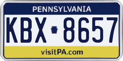 PA license plate KBX8657