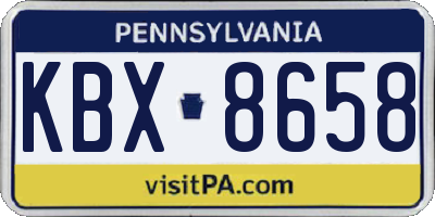 PA license plate KBX8658