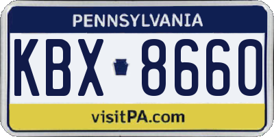 PA license plate KBX8660