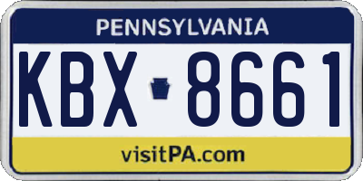PA license plate KBX8661