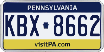 PA license plate KBX8662