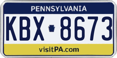 PA license plate KBX8673