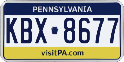 PA license plate KBX8677