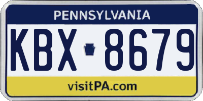 PA license plate KBX8679