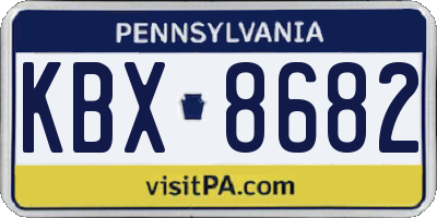 PA license plate KBX8682