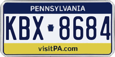 PA license plate KBX8684