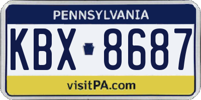 PA license plate KBX8687