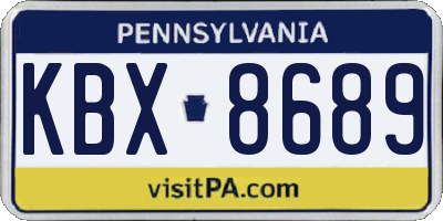 PA license plate KBX8689