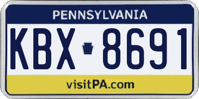 PA license plate KBX8691