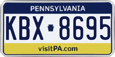 PA license plate KBX8695
