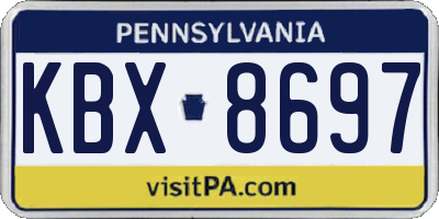 PA license plate KBX8697