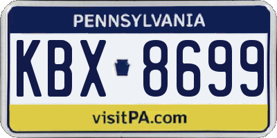 PA license plate KBX8699