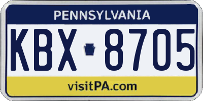 PA license plate KBX8705