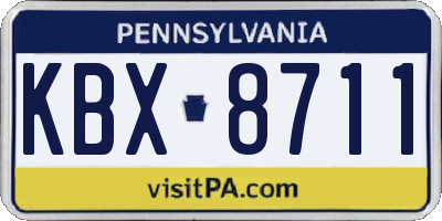 PA license plate KBX8711