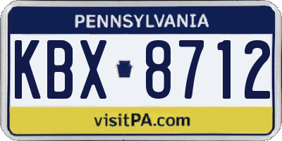 PA license plate KBX8712