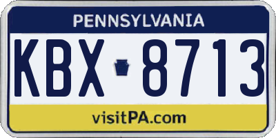 PA license plate KBX8713