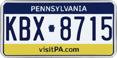 PA license plate KBX8715