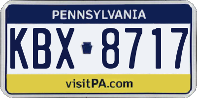 PA license plate KBX8717