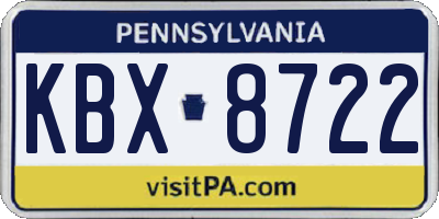 PA license plate KBX8722