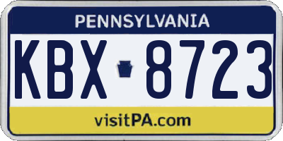 PA license plate KBX8723