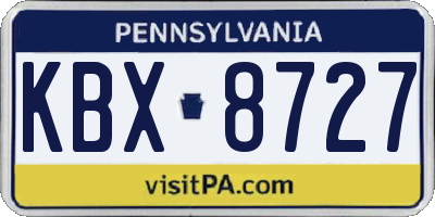 PA license plate KBX8727