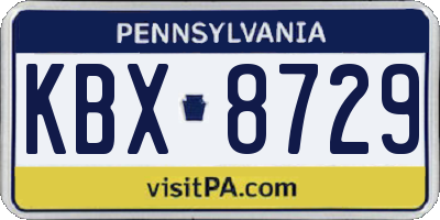PA license plate KBX8729