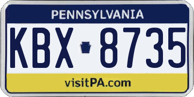 PA license plate KBX8735