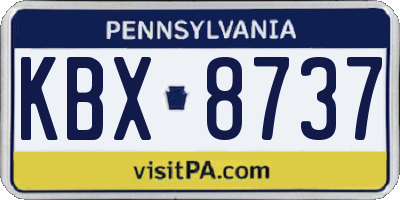 PA license plate KBX8737