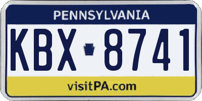 PA license plate KBX8741