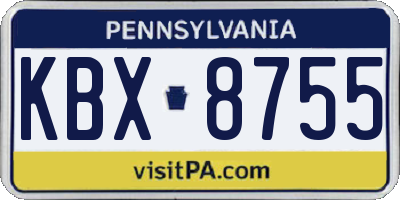 PA license plate KBX8755