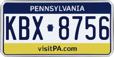PA license plate KBX8756