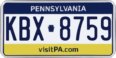 PA license plate KBX8759