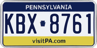 PA license plate KBX8761