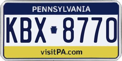 PA license plate KBX8770