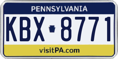 PA license plate KBX8771