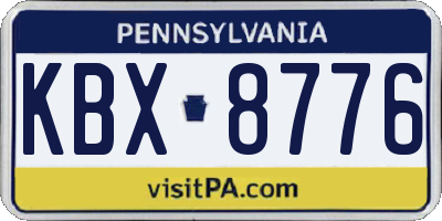 PA license plate KBX8776