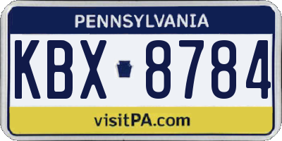 PA license plate KBX8784