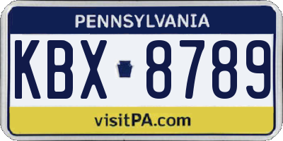 PA license plate KBX8789