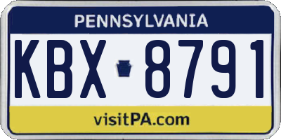 PA license plate KBX8791