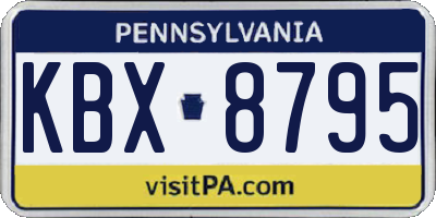 PA license plate KBX8795