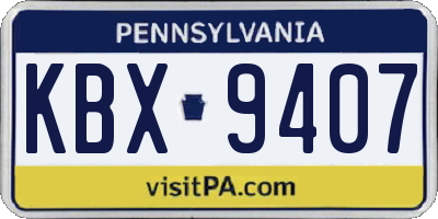 PA license plate KBX9407