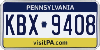 PA license plate KBX9408