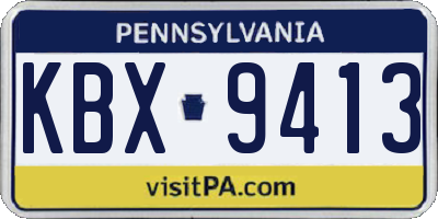 PA license plate KBX9413