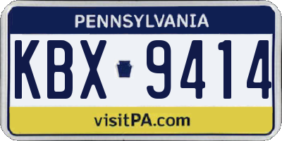 PA license plate KBX9414