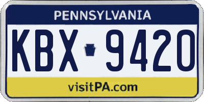 PA license plate KBX9420