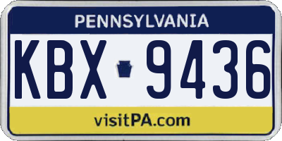 PA license plate KBX9436