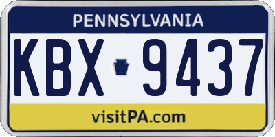 PA license plate KBX9437