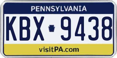 PA license plate KBX9438